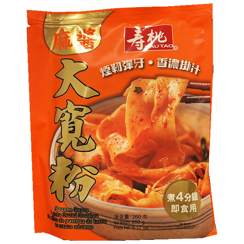 Sau Tao Sesame Sauce Potato Broad Noodle 260g ~ 壽桃牌麻醬大宽粉 260g
