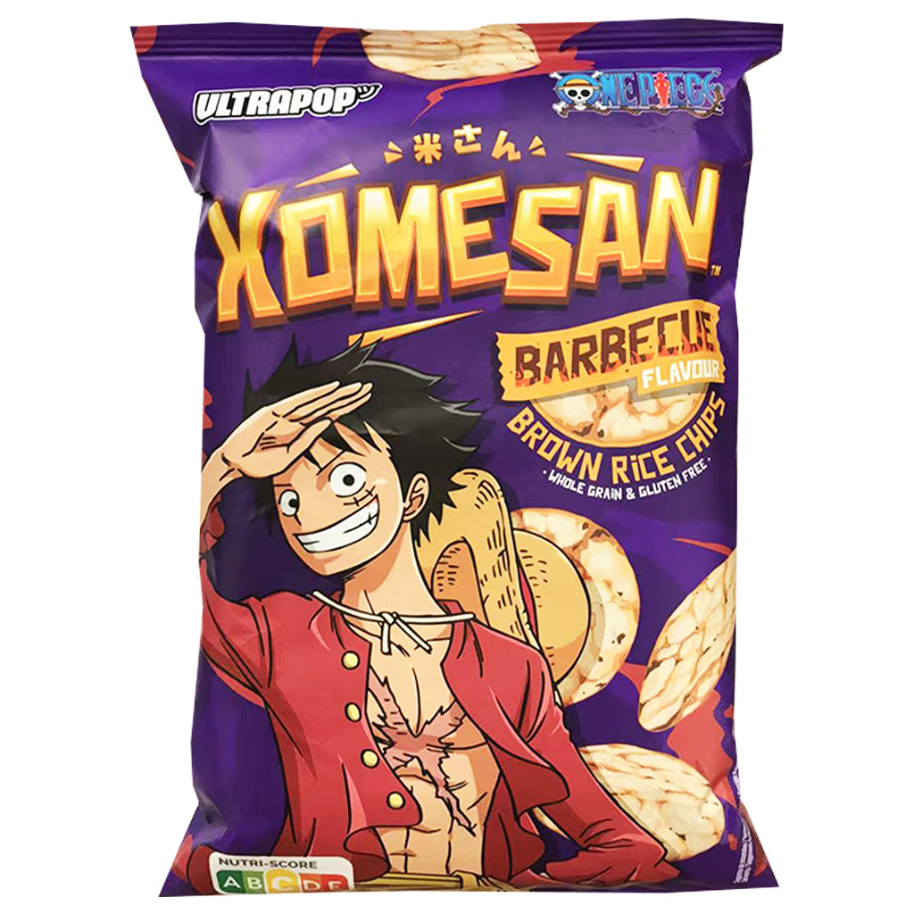 UltraPop Komesan BBQ Brown Rice Chips 60g ~ 海賊王路飛米饼燒烤味 60g