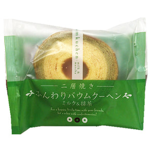 Baumkuchen Milk & Matcha Flavour 70g ~ 年轮蛋糕 牛奶抹茶味 70g