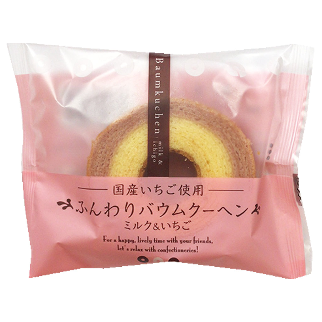 Baumkuchen Milk & Strawberry Flavour 70g ~ 年轮蛋糕 牛奶草莓味 70g