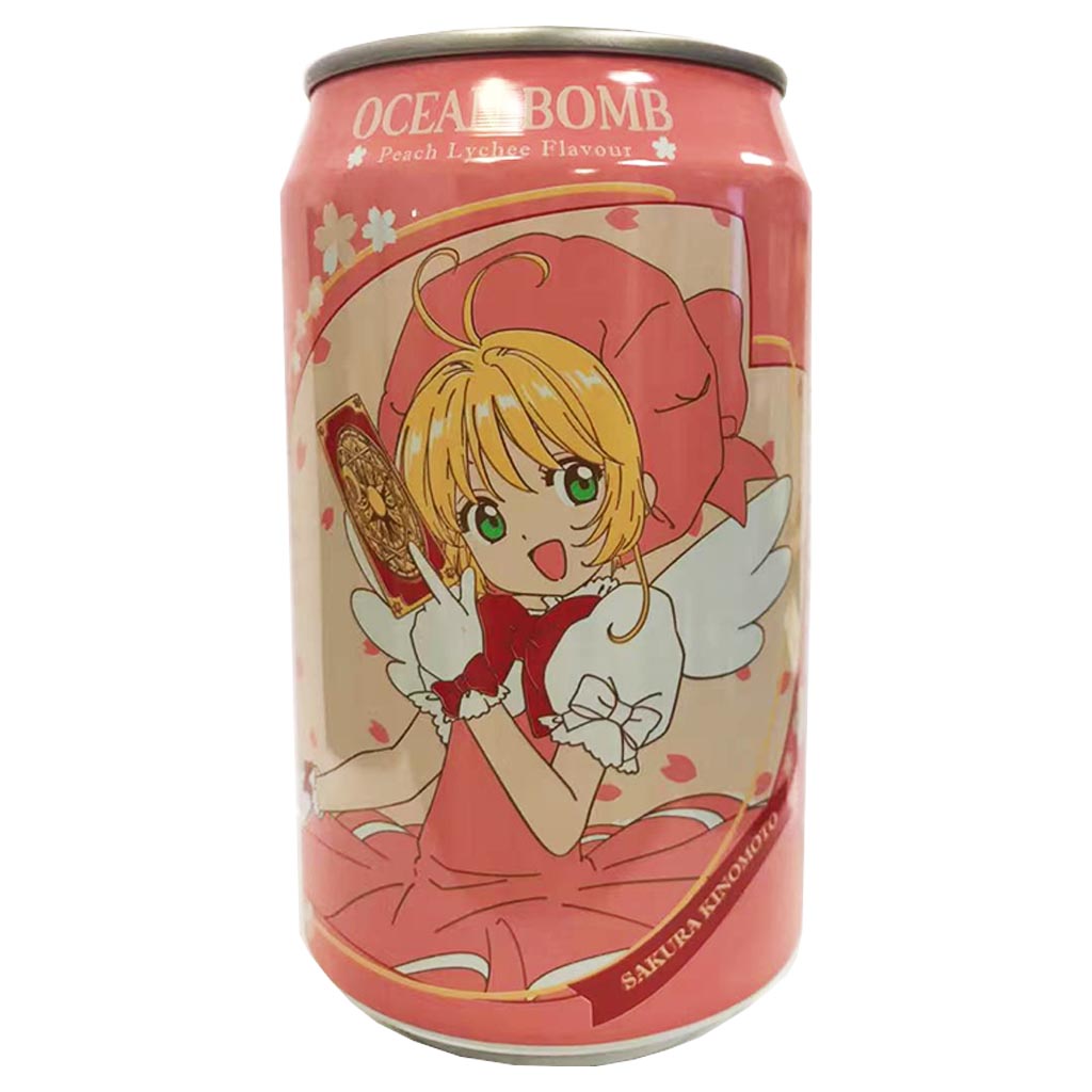 Ocean Bomb Cardcaptor Peach Lychee 330ml ~ 海洋深层气泡水庫洛魔法使蜜桃荔枝風味 330ml