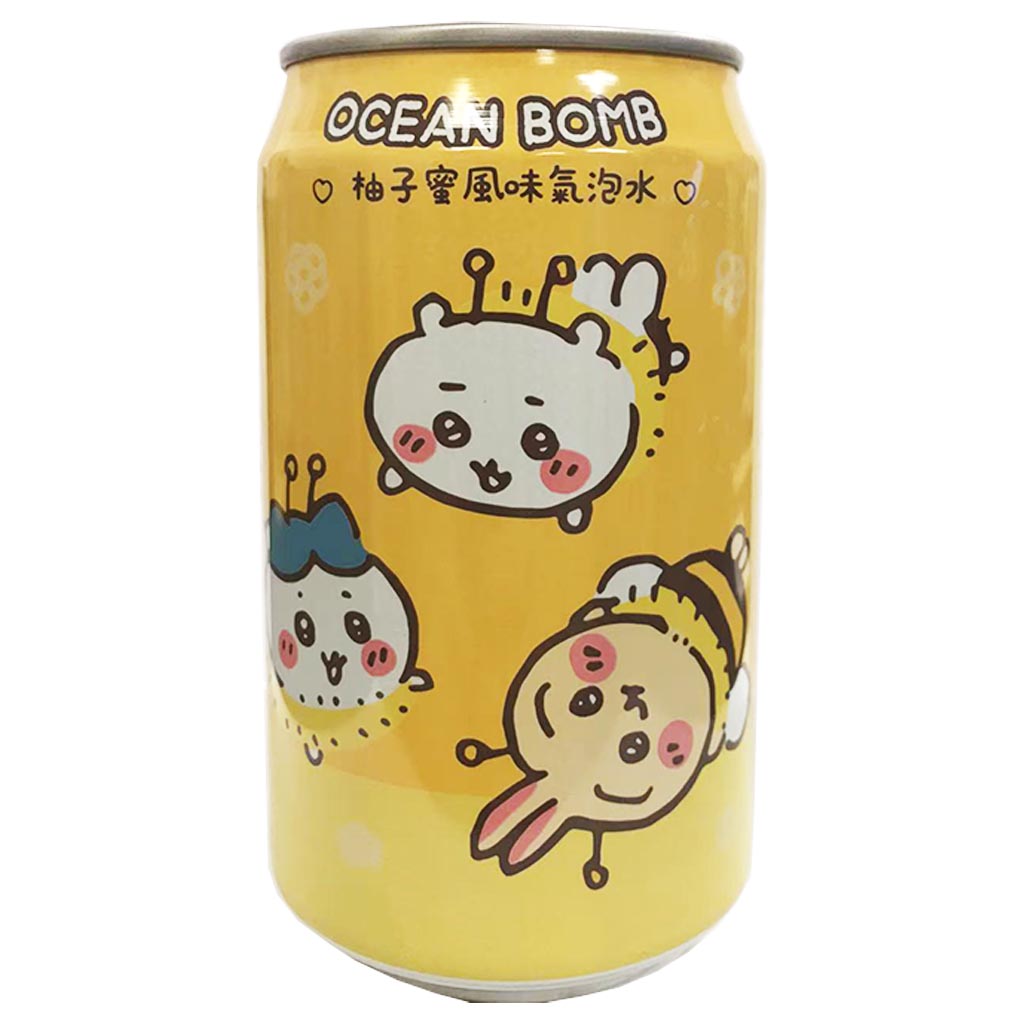 Ocean Bomb Chiikawa Honey Pomelo 330ml ~ 海洋深层气泡水吉伊卡哇柚子蜜風味 330ml