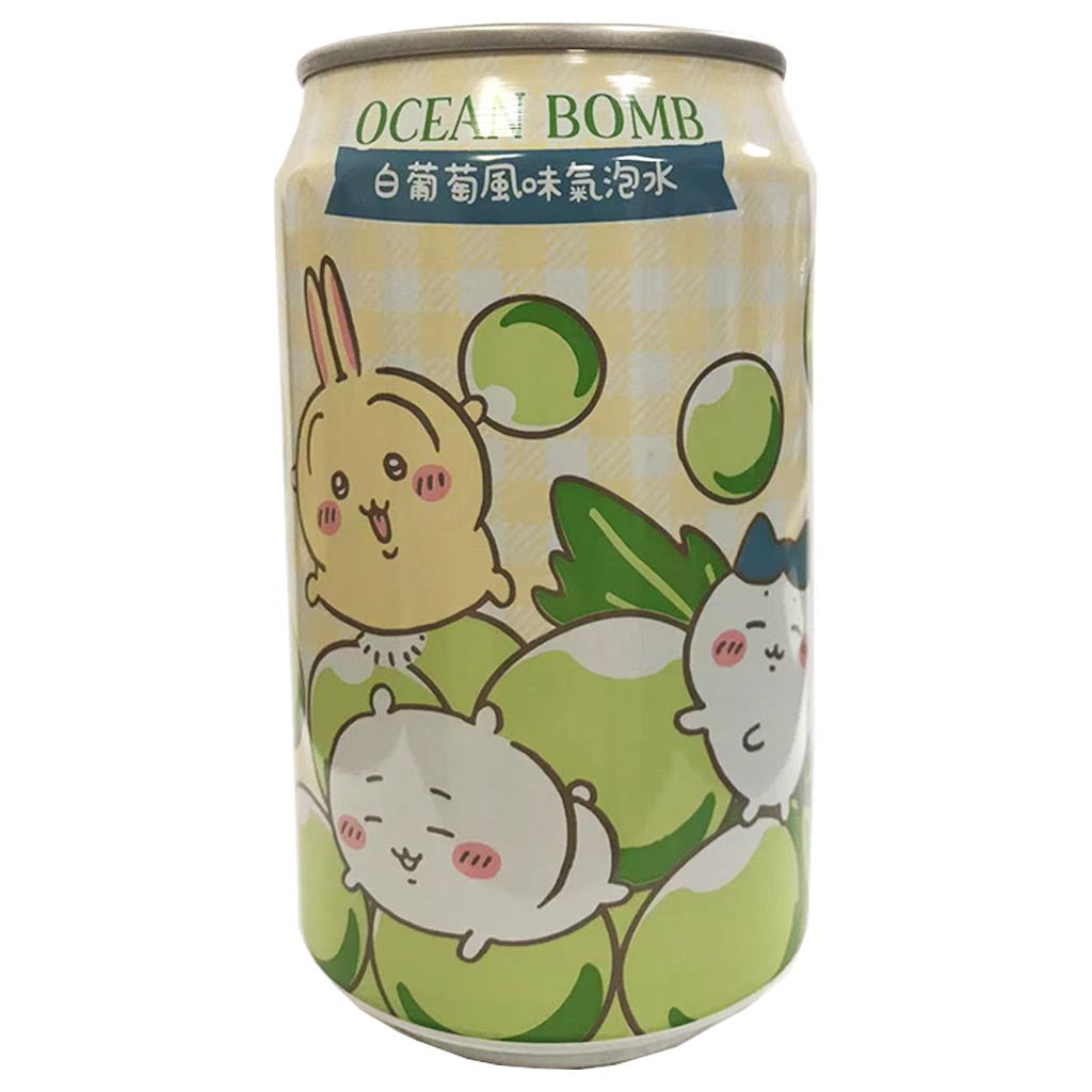 Ocean Bomb Chiikawa White Grape 330ml ~ 海洋深层气泡水吉伊卡哇白葡萄風味 330ml