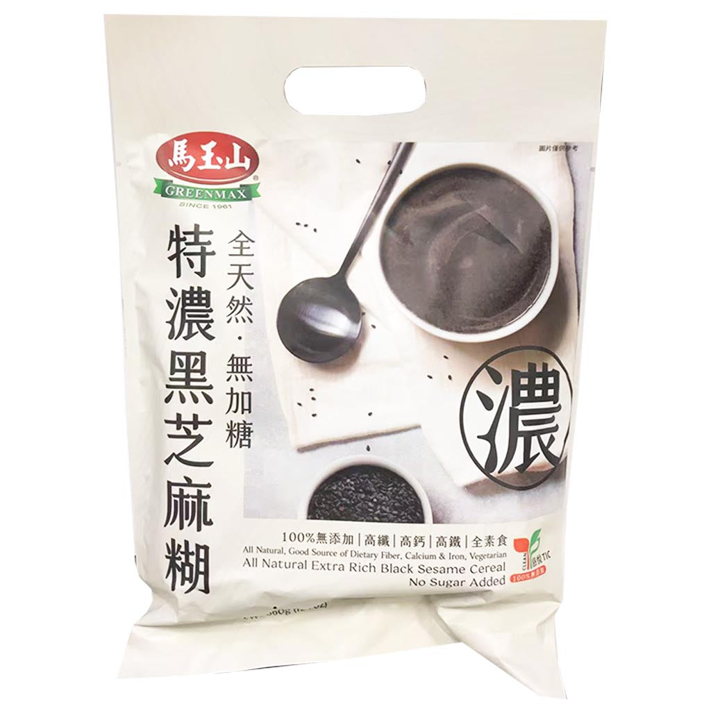 Greenmax Black Sesame Cereal No Sugar 360g ~ 馬玉山無加糖黑芝麻糊