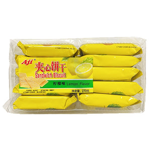 Aji Sandwich Biscuit Lemon 270g ~ AJI夾心饼干柠檬味 270g