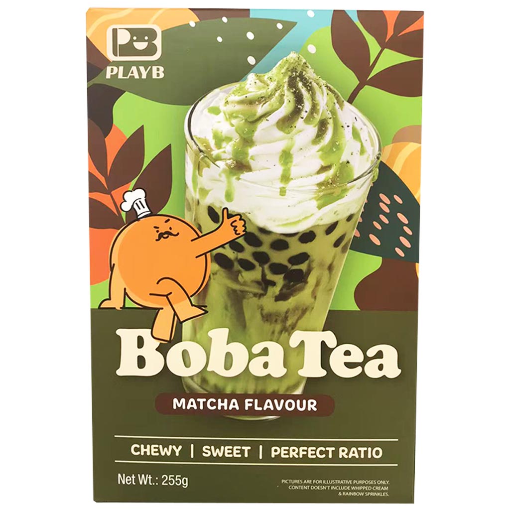PlayB Boba Tea Matcha 255g ~ PlayB珍珠茶套裝抹茶 255g