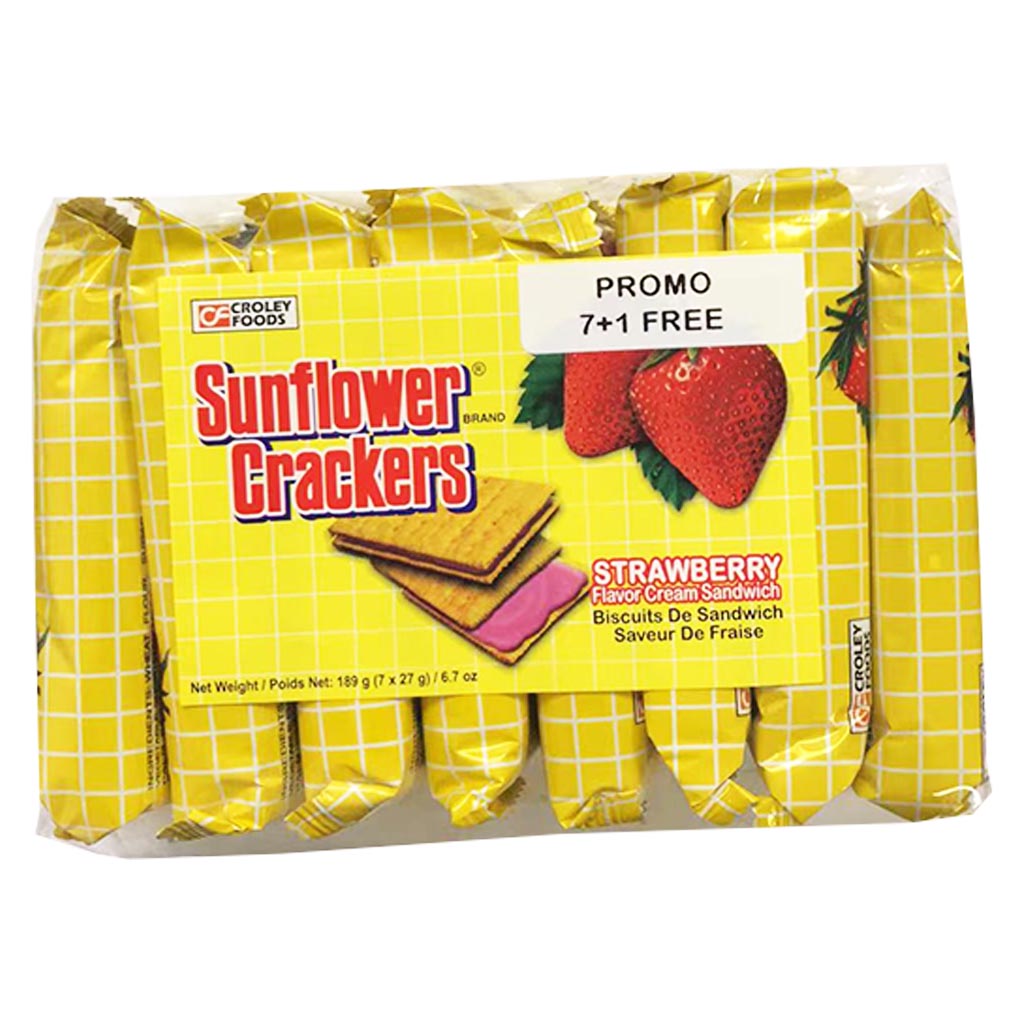 Sunflower Crackers Strawberry Cream 189g ~ 向日葵饼干草莓味 189g