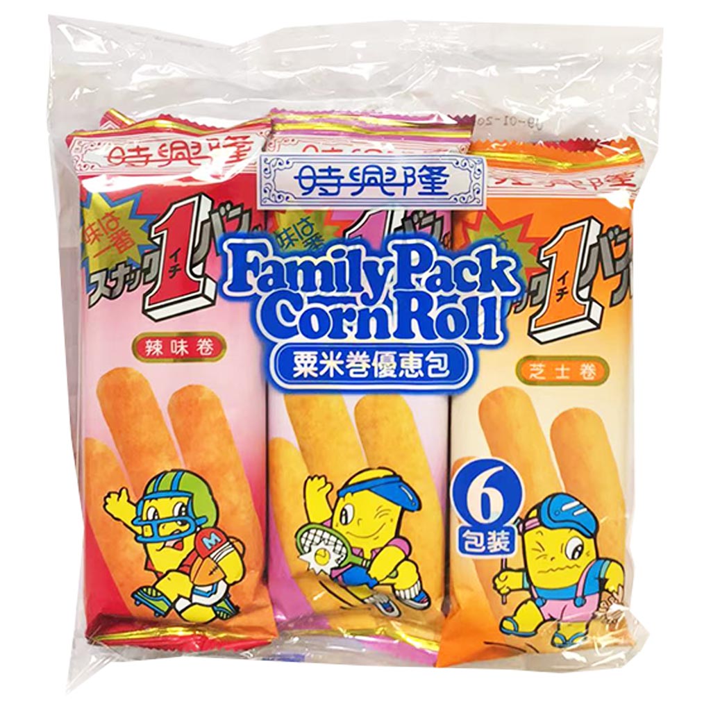 SzeHingLoong Family Pack Corn Roll 90g ~ 時興隆粟米卷 90g