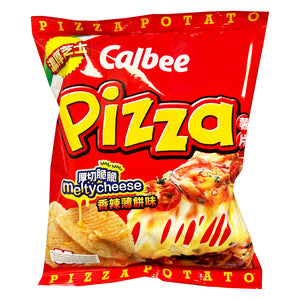 Calbee Potato Crisps Spicy Pizza Flavour 55g ~ 卡乐B香辣薄饼味薯片 55g