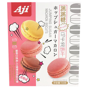 Aji Popping Candy Macaron Strawberry 133g ~ Aji跳跳糖馬卡龍餅乾草莓 133g
