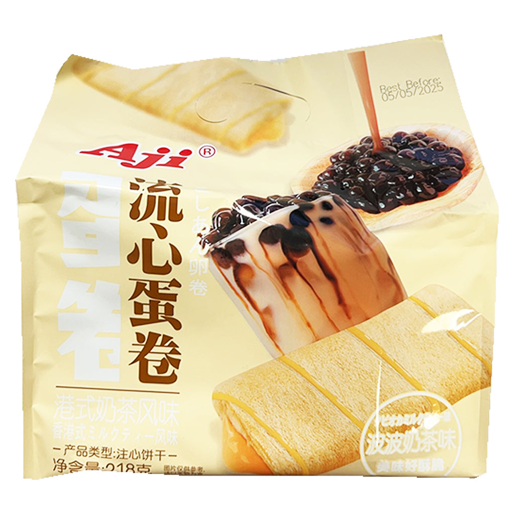 Aji Egg Roll Milk Tea 218g ~ Aji流心蛋捲波波奶茶 218g