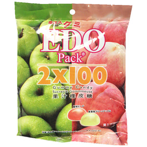 Edo Gummy Peach Green Apple 120g ~ EDO果汁橡皮糖提子荔枝 120g