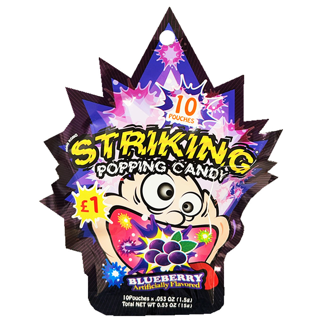 Striking Popping Candy Blueberry 15g ~ 索劲爆炸糖蓝莓味 15g