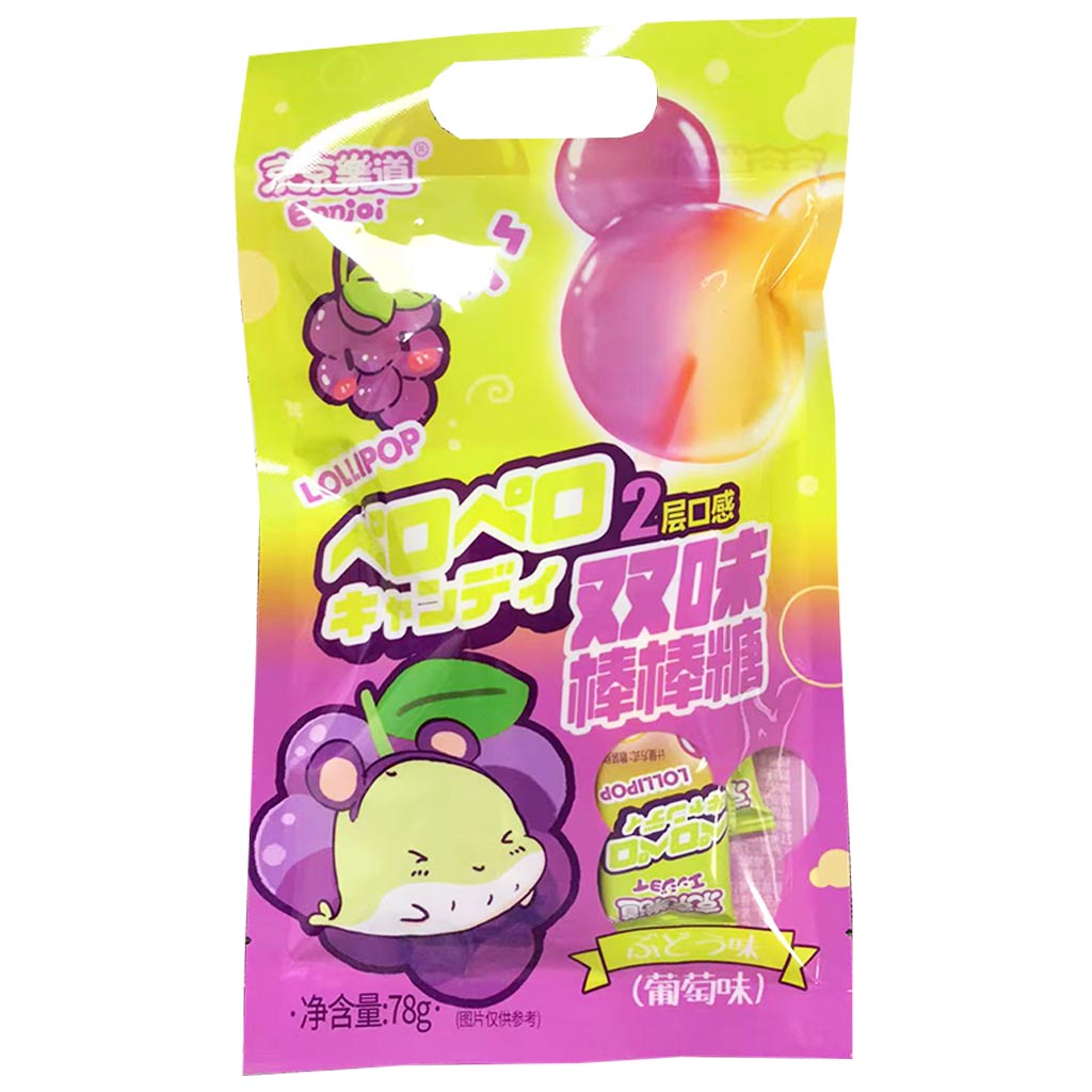 JingJingLeDao Lollipop Grape 78g ~ 京京樂道棒棒糖葡萄 78g