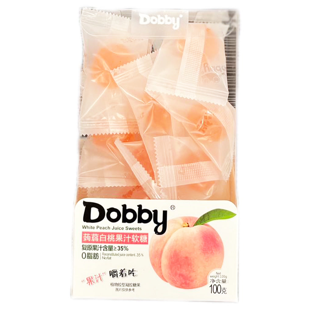 Dobby Soft Candy White Peach 100g ~ 青娃旅行软糖白桃 100g