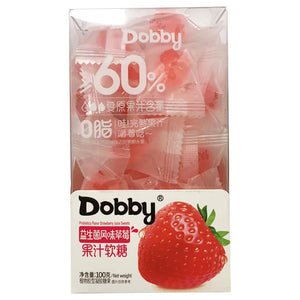 Dobby Strawberry Probiotics Sweets 100g ~ 哆比益生菌味草莓果汁糖 100g
