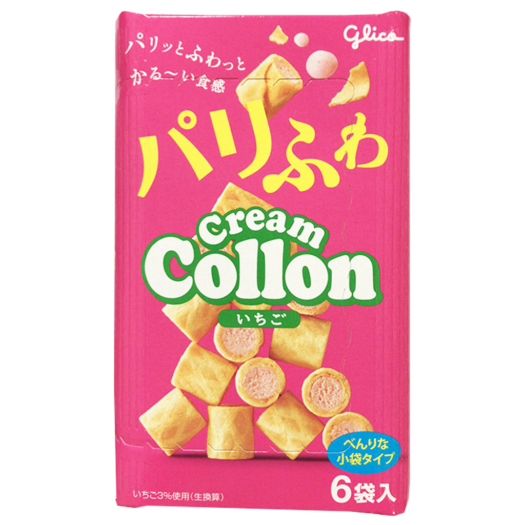 Glico Collon Strawberry Wafer Roll 81g ~ 格力高酷龙草莓捲心酥 81g