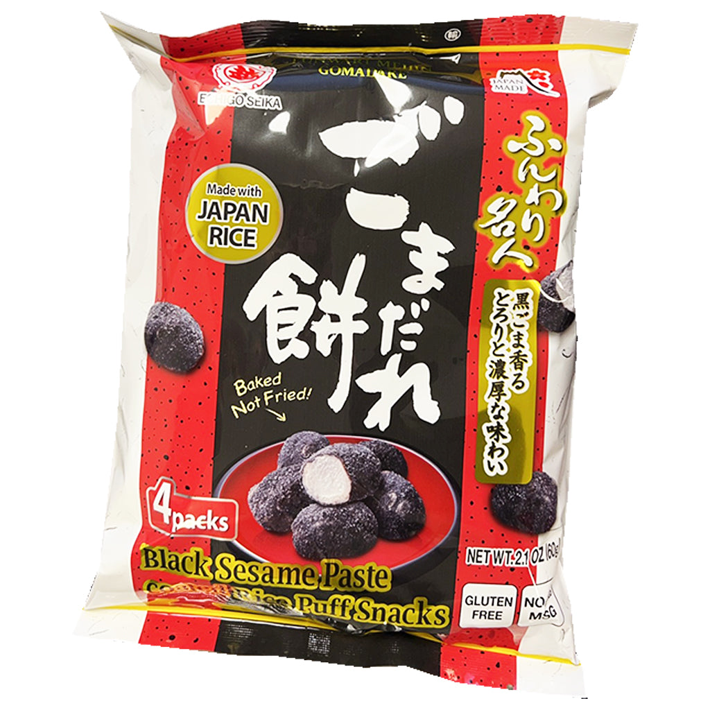 Echigo Seika Rice Puff with Black Sesame 60g ~ 越 米泡芙 黑芝麻 60g