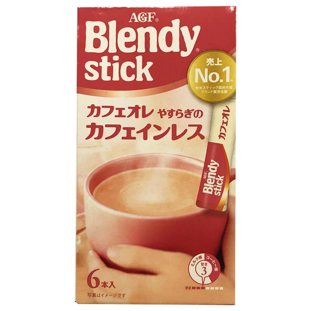 AGF Stick Cafe Au Lait Caffeine Free 46.2g ~ AGF咖啡歐蕾舒緩無咖啡因 46.2g