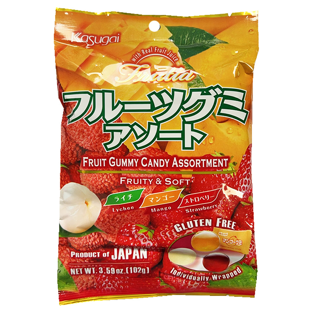 Kasugai Fruit Gummy Candy Assortment 102g Kasugai 熱帶水果糖 102g