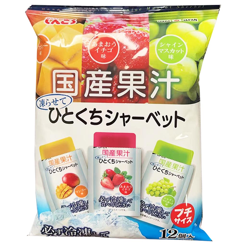 Shinko Fruit Juice Frozen Stick Sherbet 216g ~ 新光日本果汁雪葩條 216g
