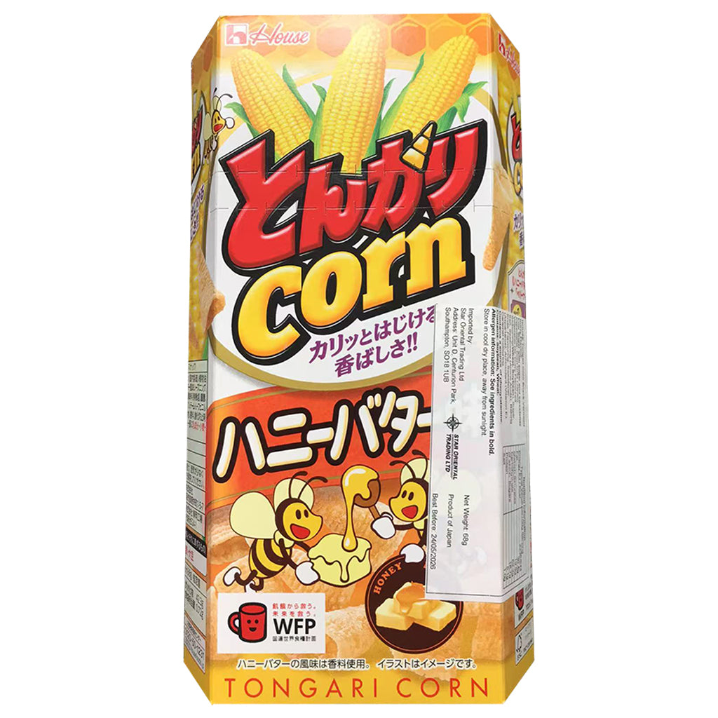House Foods Tongari Corn Honey Butter 68g ~ 玉米片三角脆蜂蜜奶油味 68g