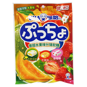UHA Puccho Assorted Fruit Soft Candy 90g ~ 悠哈普超袋装水果味什锦软糖 90g