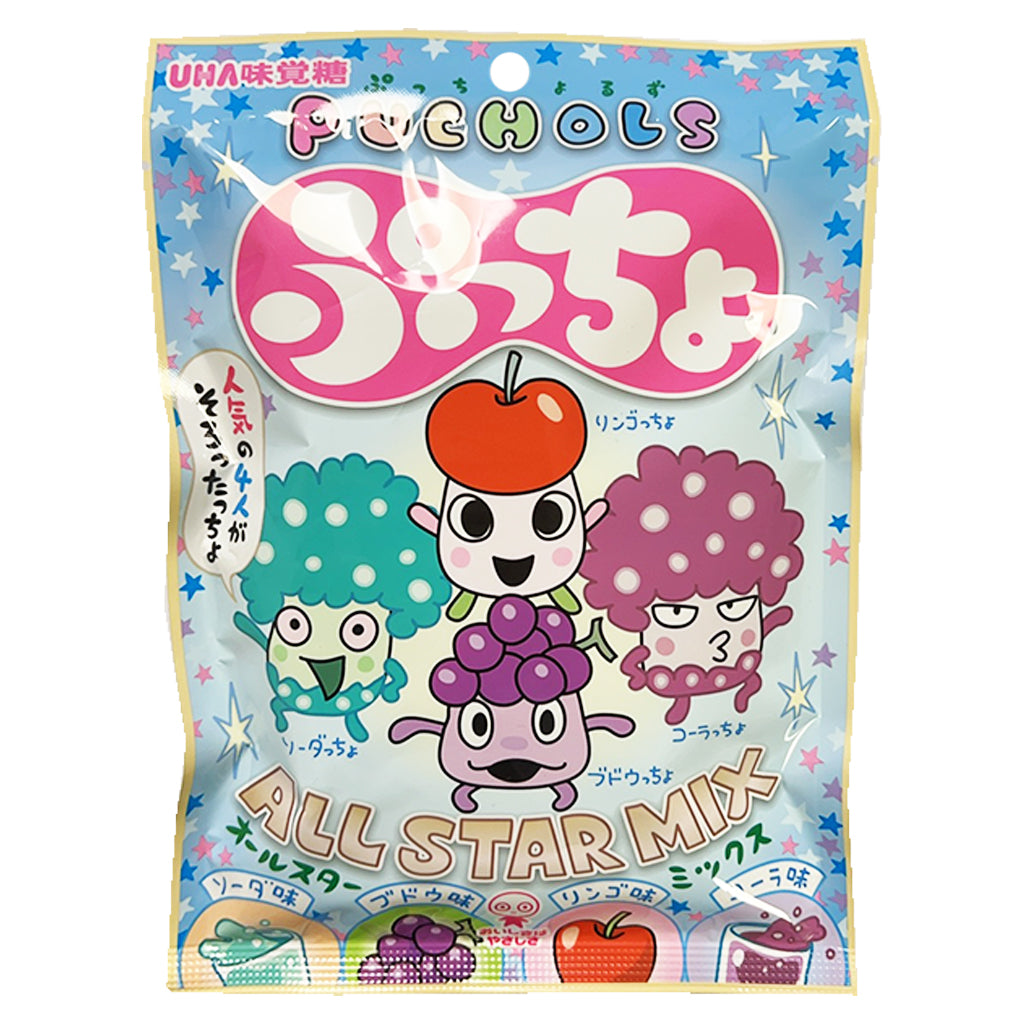 UHA Puchols All Star Mix Fruit Candy 93g ~ 悠哈味覺糖4星口味 93g