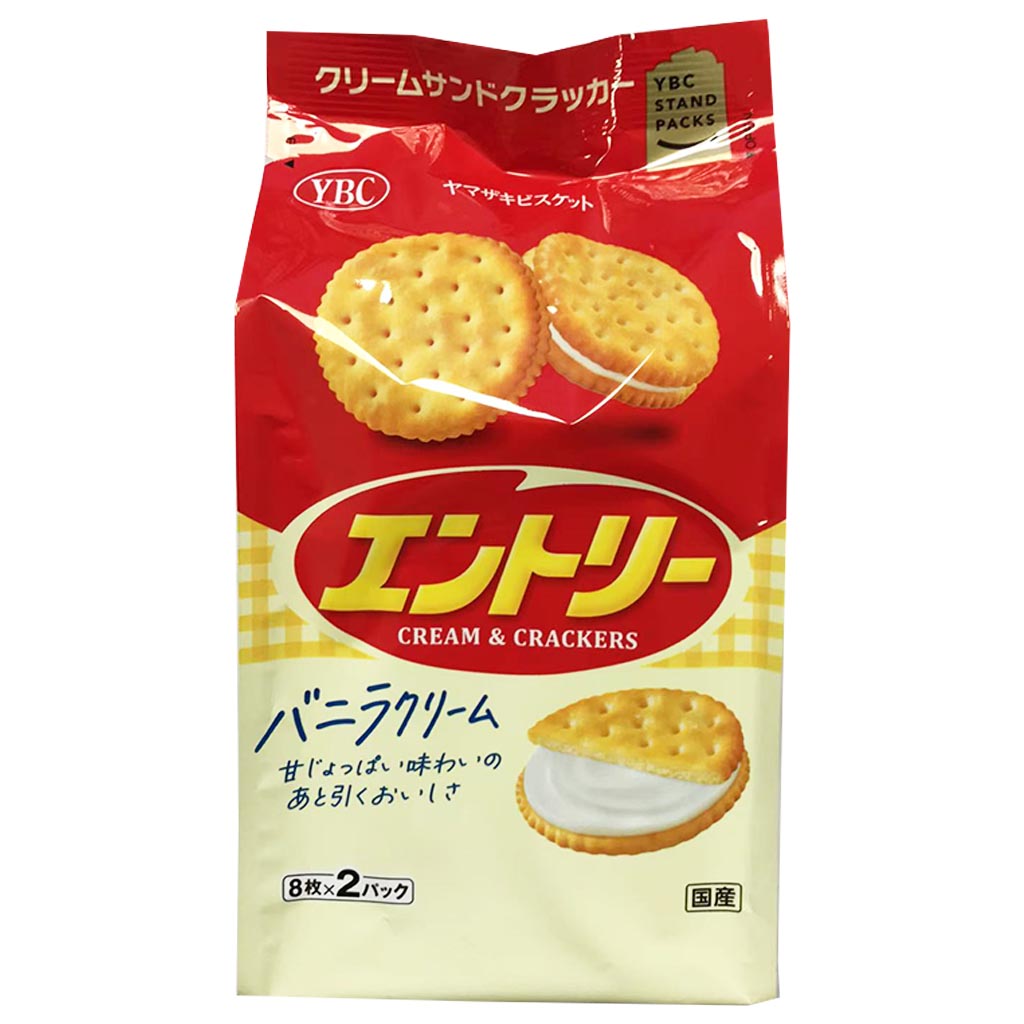 YBC Sandwich Cookies Vanilla Cream 131.6g ~ YBC香草奶油夾心餅干 131.6g