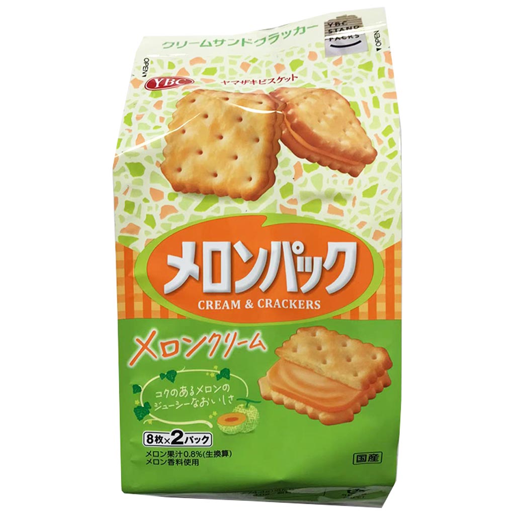 YBC Sandwich Cookies Melon Cream 148.8g ~ YBC哈密瓜夾心餅干 148.8g