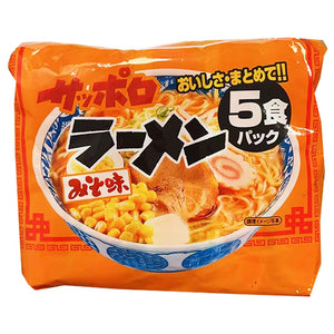 Sunaoshi Sapporo Miso Ramen 5 Multi 420g ~ 札幌味噌拉麵5连包 420g