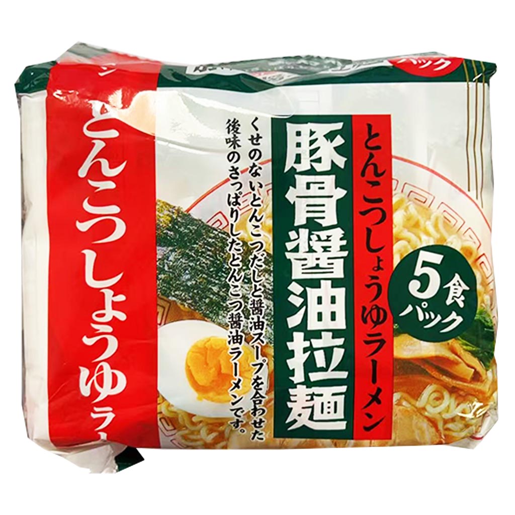 Sunaoshi Tonkotsu SoySauce Ramen 5 Multi 415g ~ 猪骨酱油拉麵5连包 415g