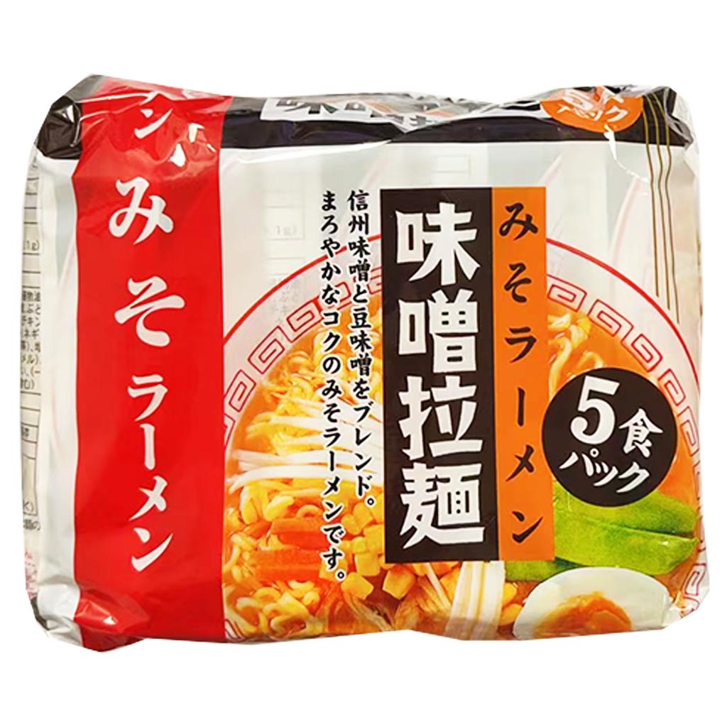 Sunaoshi Miso Ramen 5 Multi 420g ~ 味噌拉麵5连包 420g