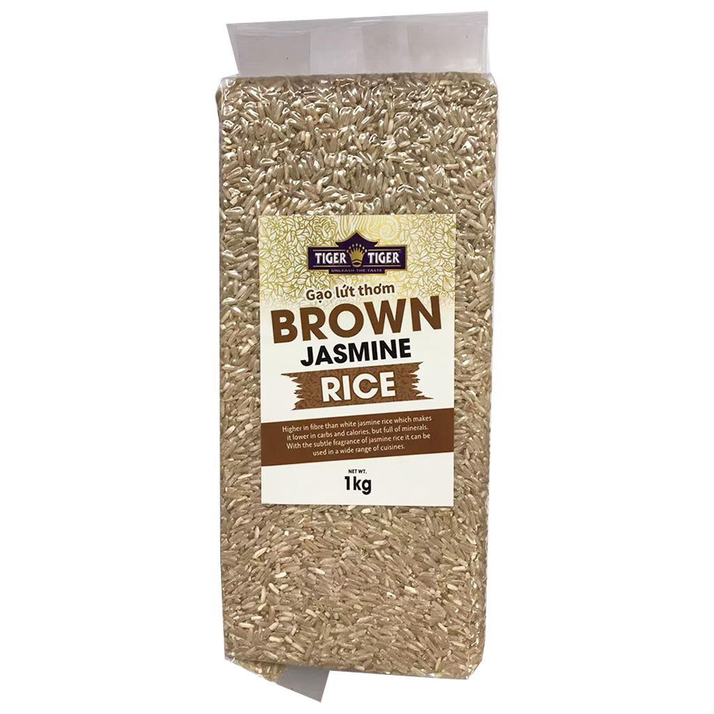 Tiger Tiger Brown Jasmine Rice 1kg ~ 雙虎糙米茉莉香米 1kg