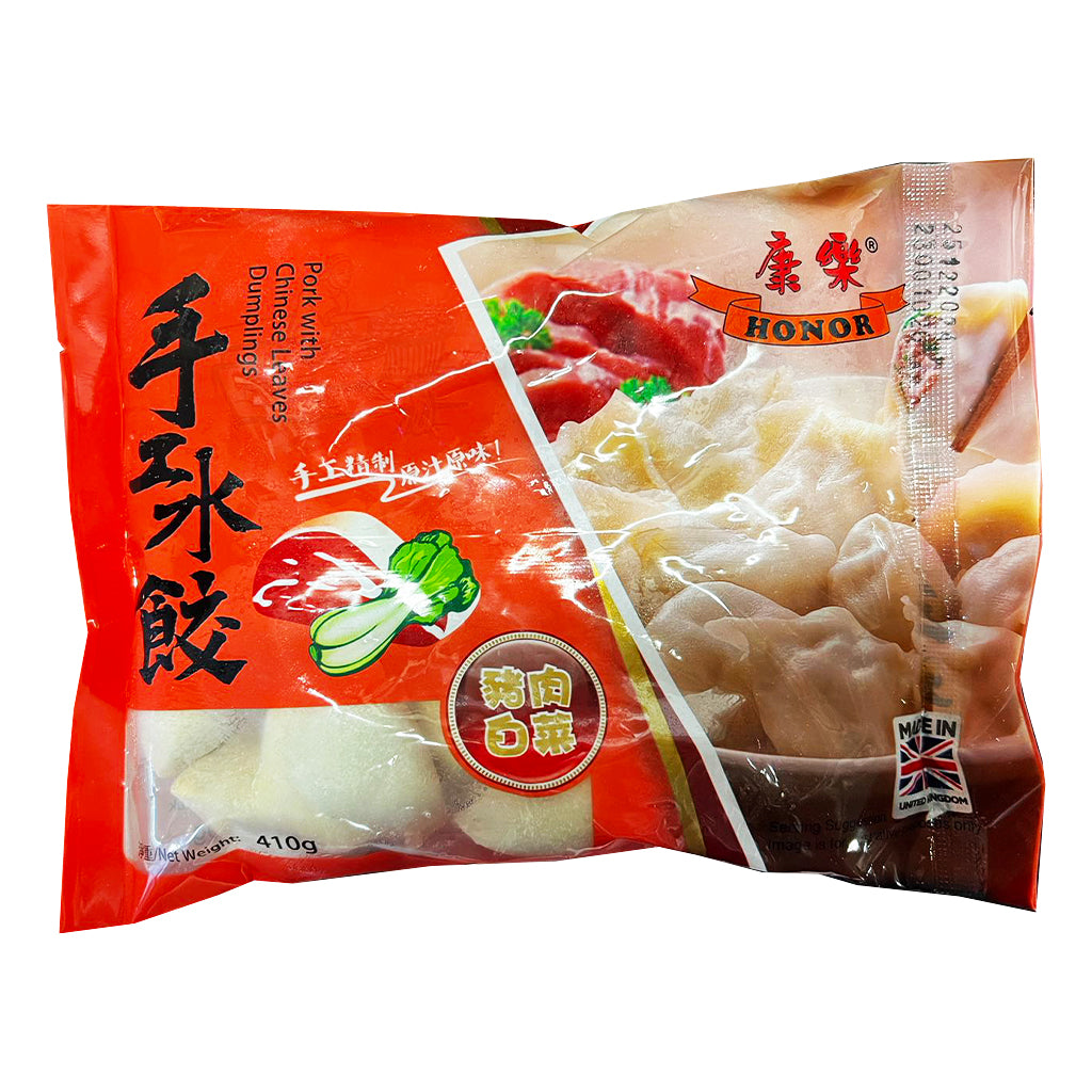 Honor Dumpling Pork with Chinese Leaves 410g ~ 康乐饺子猪肉白菜味 410g