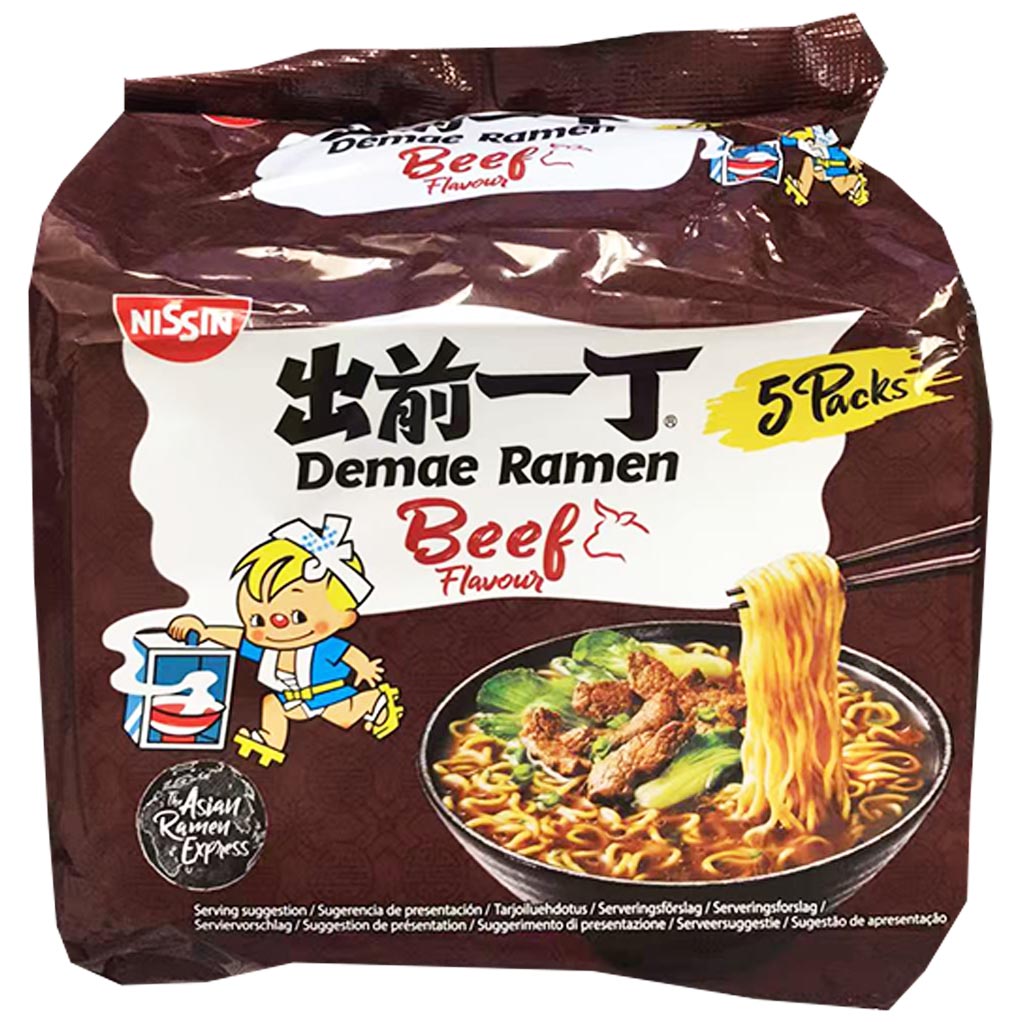 Nissin Demae Ramen Beef Multi 500g ~ 出前一丁五香牛肉五連包 500g