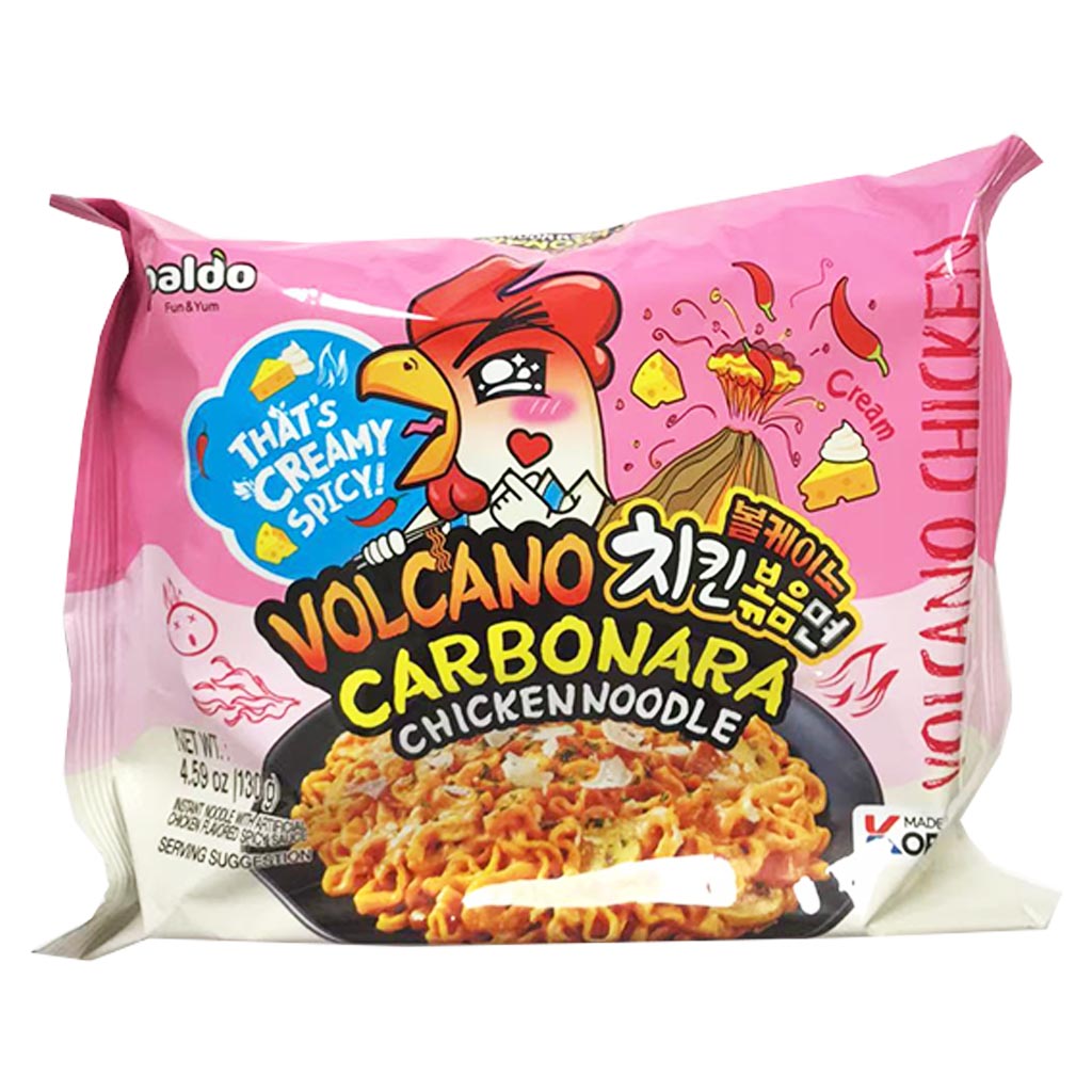 Paldo Volcano Carbonara Chicken Noodle 130g ~ 八道火山鸡面卡邦尼拉麵 130g