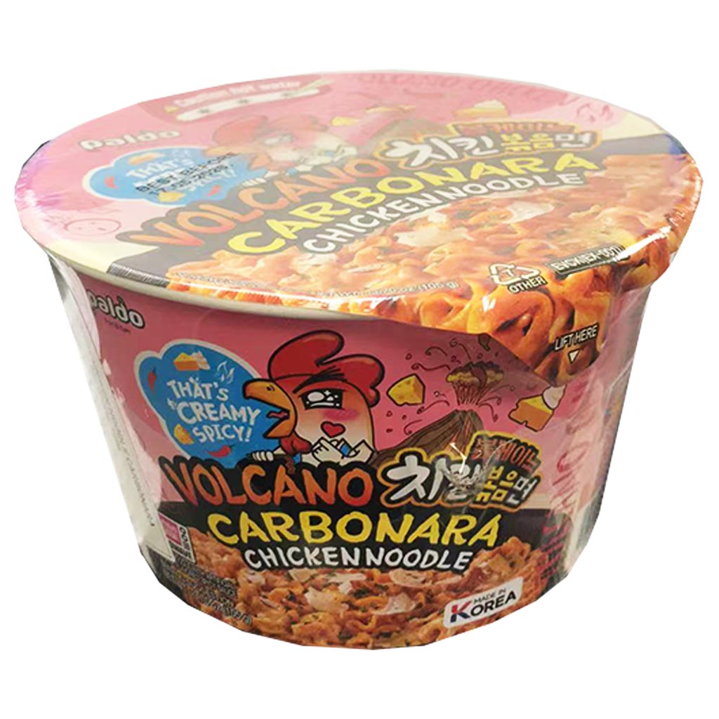 Paldo Volcano Carbonara Bowl Noodle 105g ~ 八道火山鸡面卡邦尼拉碗麵 105g