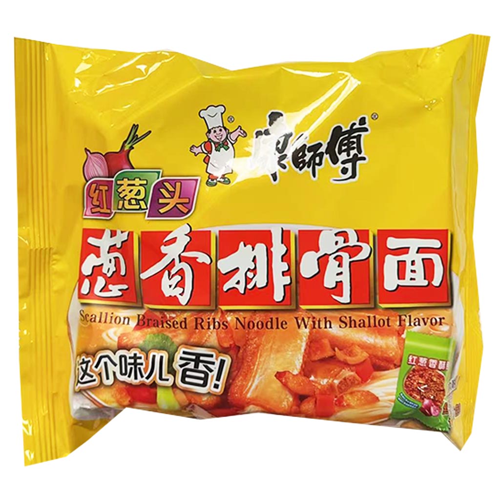 Master Kong Noodle Scallion Braised Ribs 101g ~ 康师傅经典单包葱烧排骨麵 101g