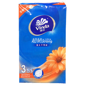 Vinda Ultea Strong Tissue 3 Packs ~ 维达150抽3层超韧抽取式纸面巾