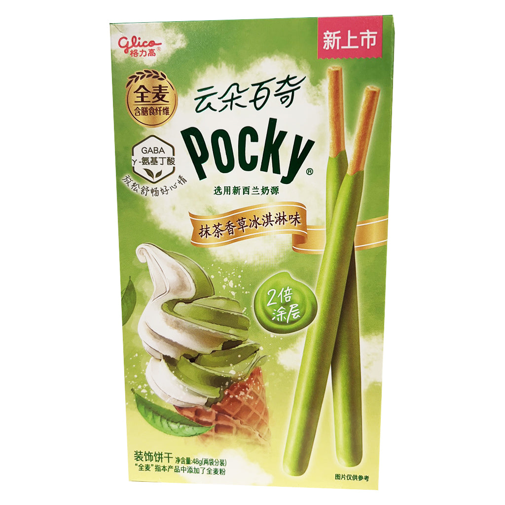 Glico Pocky Matcha Vanilla Ice Cream 48g ~ 格力高 百奇 抹茶香草冰淇淋味 2倍涂层 48g