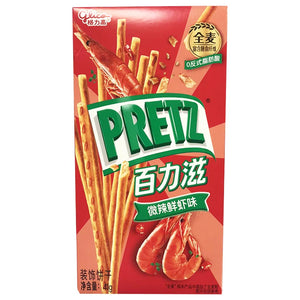 Glico Pretz Biscuit Mild Spicy Shrimp 41g ~ 格力高百力滋微辣鲜虾味装饰饼干 41g