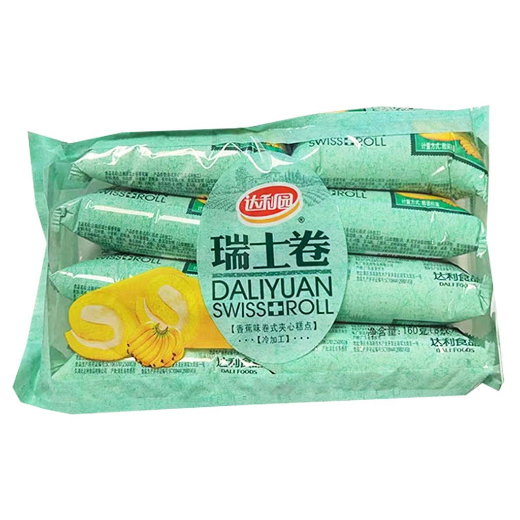 DaLiYuan Swiss Roll Banana Flavour 160g ~ 达利园瑞士卷香蕉味 160g