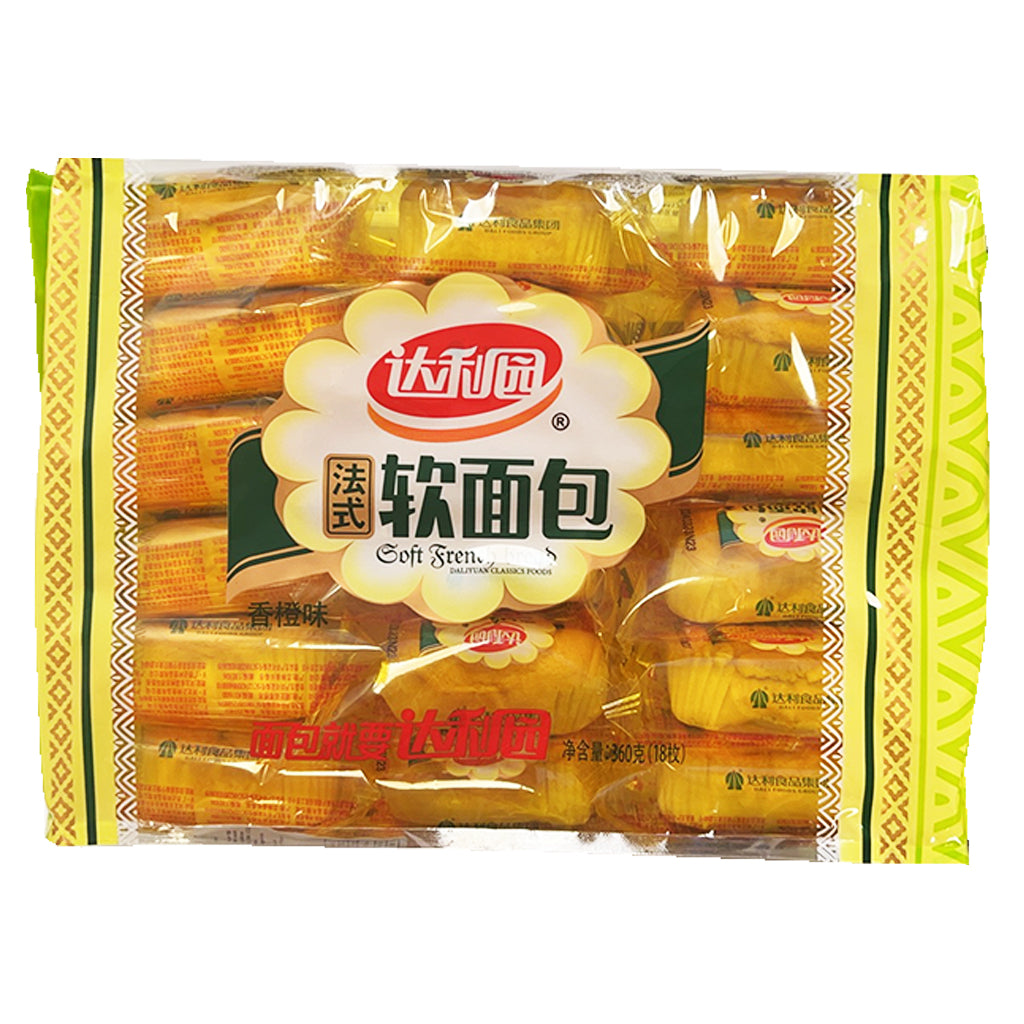 DaLiYuan Soft French Bread Orange Large 360g ~ 达利园法式软麵包香橙味大包 360g