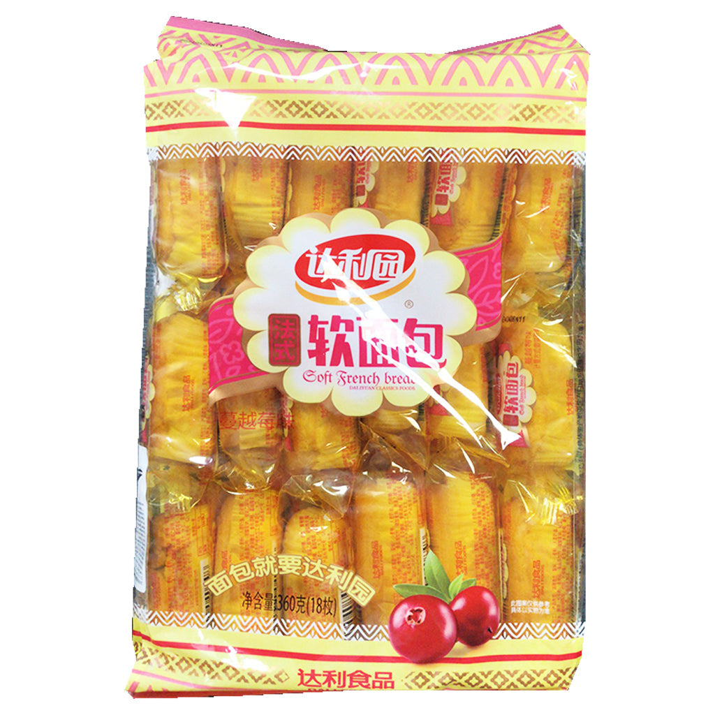 DaLiYuan French Bread Cranberry Large 360g ~ 达利园法式软麵包蔓越莓味大包 360g