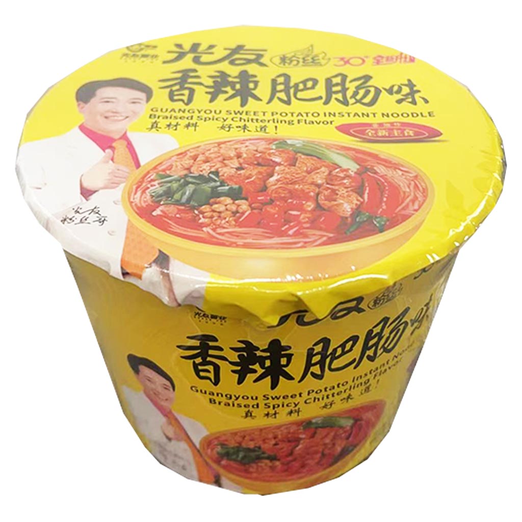 Guangyou Sweet Potato Noodle Chitterling 105g ~ 光友粉丝碗装香辣肥肠 105g