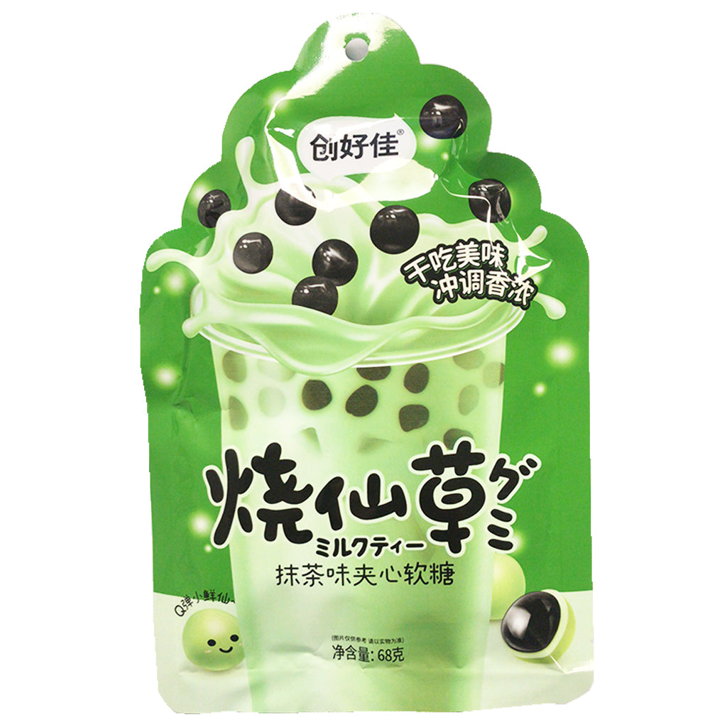 ChuangHaoJia Boba Candy Matcha 68g ~ 创好佳燒仙草软糖抹茶 68g