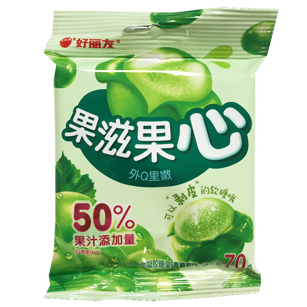 Orion Soft Candy Green Grape 70g ~ 好丽友果滋果心剥皮软糖青葡萄味 70g