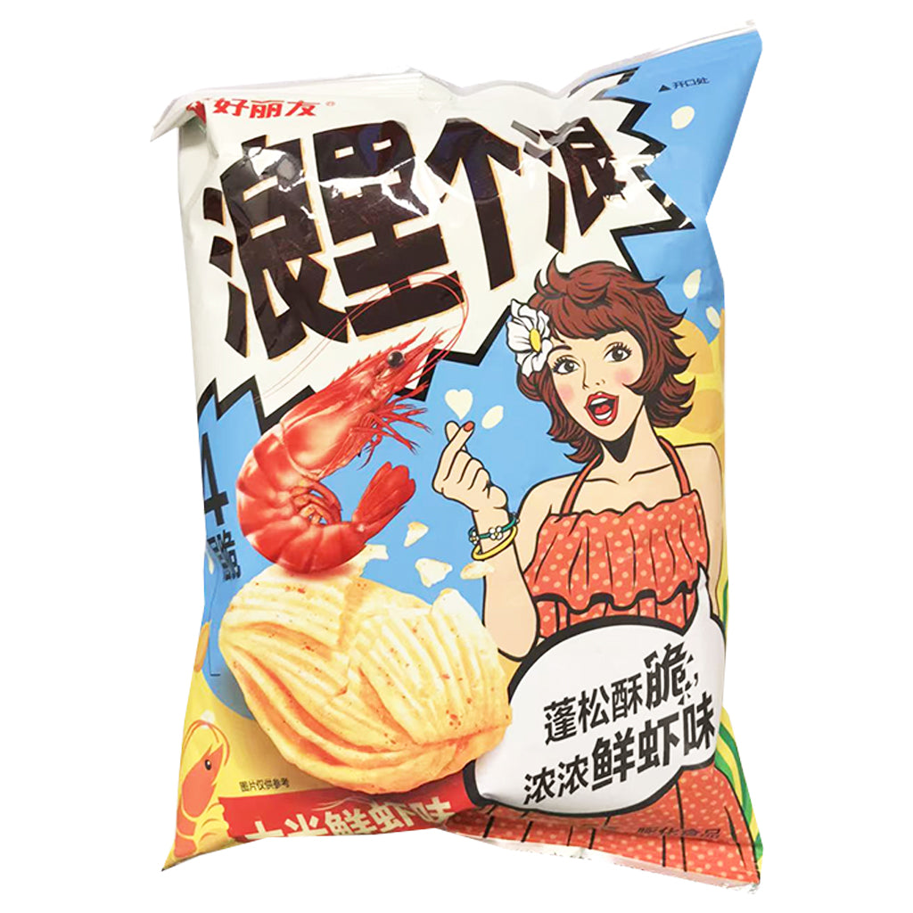 Orion Wheat Cracker Shrimp Flavor 65g ~ 好丽友浪里个浪大米鲜虾味 65g