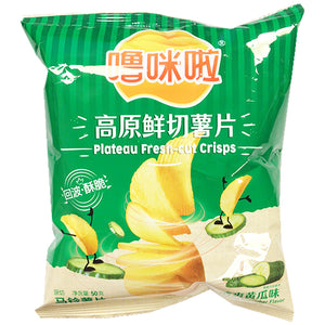 LuMiLa Plateau Fresh Cut Crisps Cucumber 50g ~ 噜咪啦高原鲜切薯片清爽黄瓜味 50g